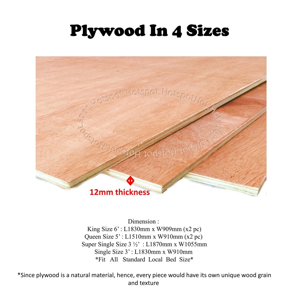 Bed Support Board Plywood 12mm (Cut to Single , Super Single , Queen