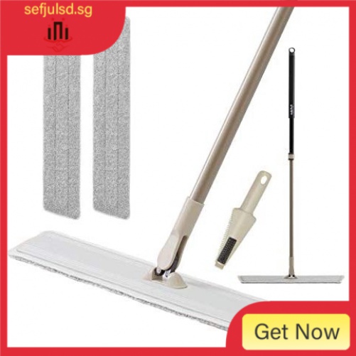 60CM Flat Mop Lightweight Aluminum Plate Plat Mop 2 Reusable Floor Mop