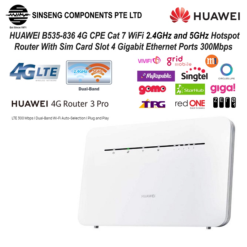Huawei DualBand B535836 4G/5G CPE WiFi 2.4GHz & 5GHz Hotspot Sim Card