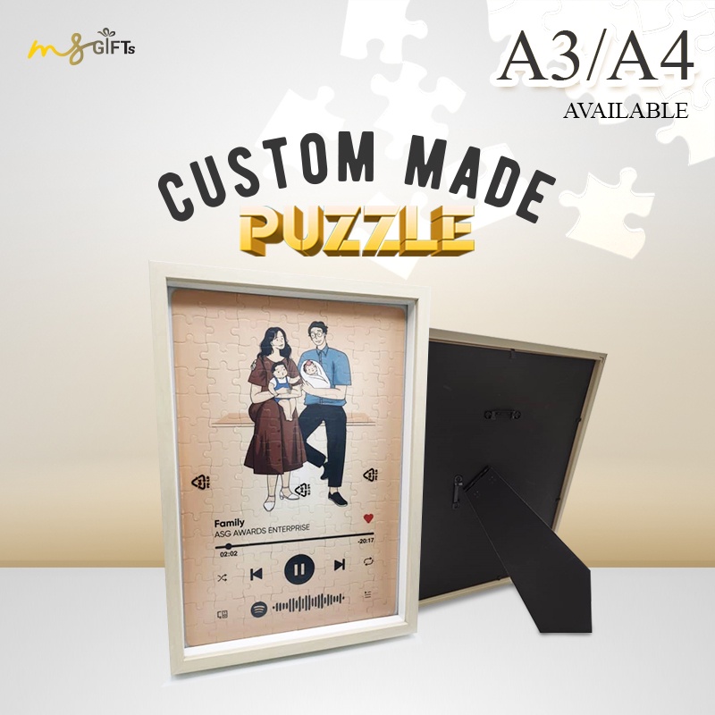[SG SELLER]Customised Personalised Jigsaw Puzzle A4 Size DIY Gift
