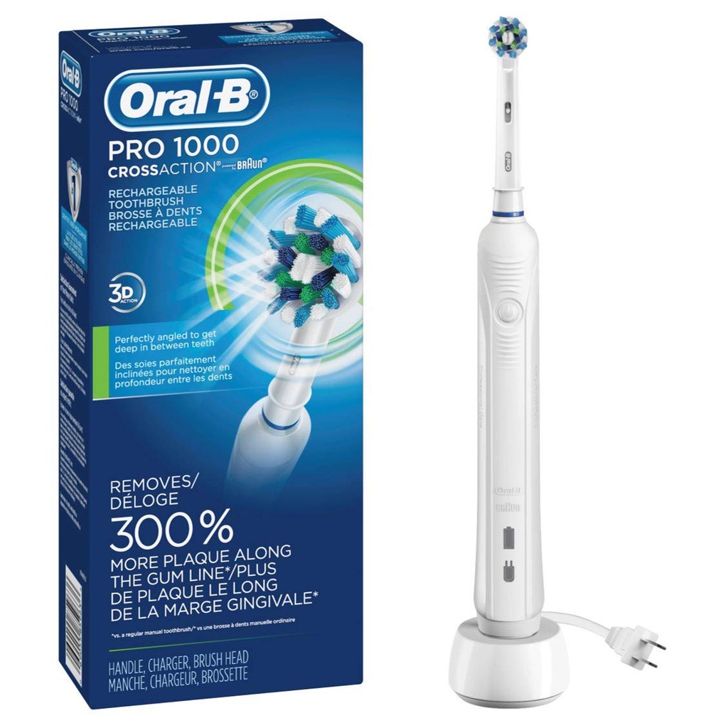 OralB White Pro 1000 Power Rechargeable Electric Toothbrush, Powered