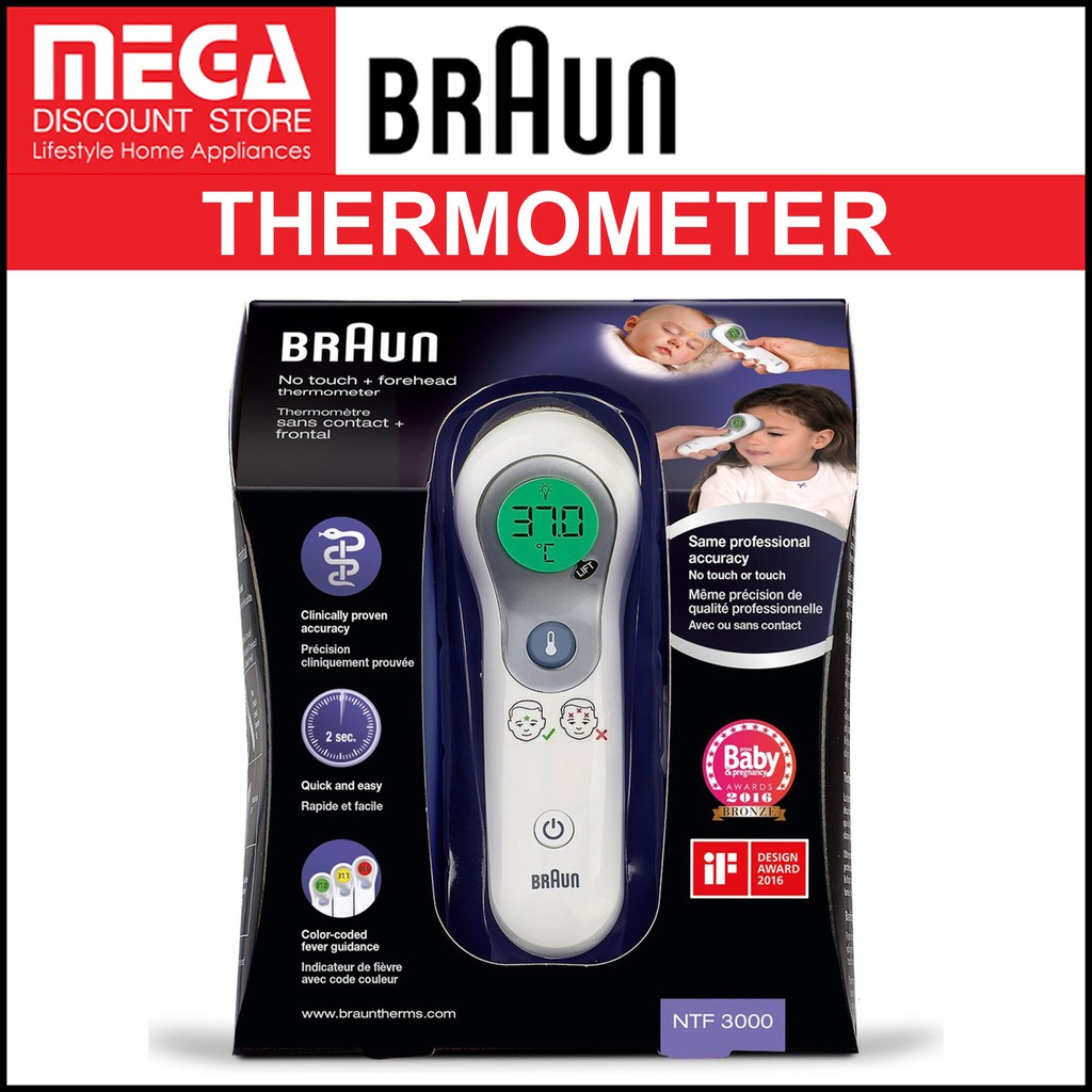 BRAUN NTF3000 NO-TOUCH + FOREHEAD THERMOMETER (7 DAYS SELLER WRRANTY