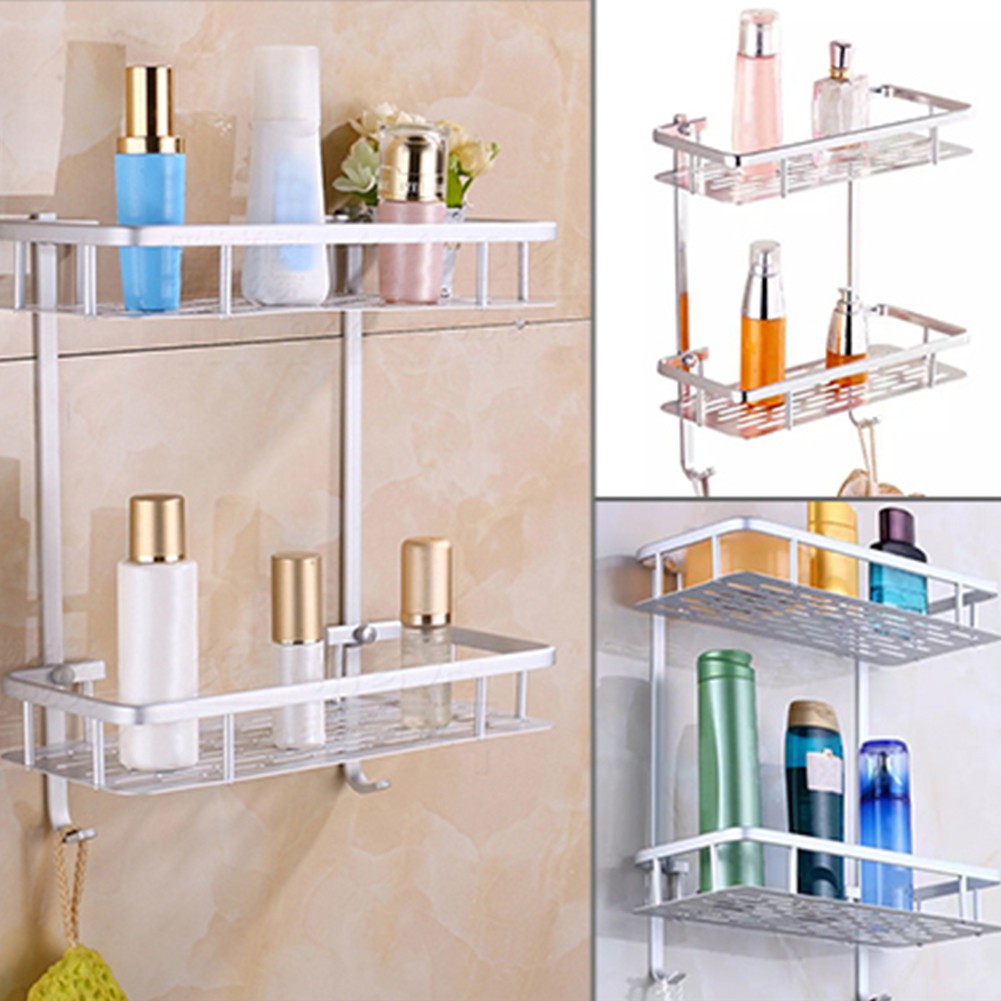 Aluminium Storage Rack Bathroom Shower Holder Kitchen Balcony Shelf
