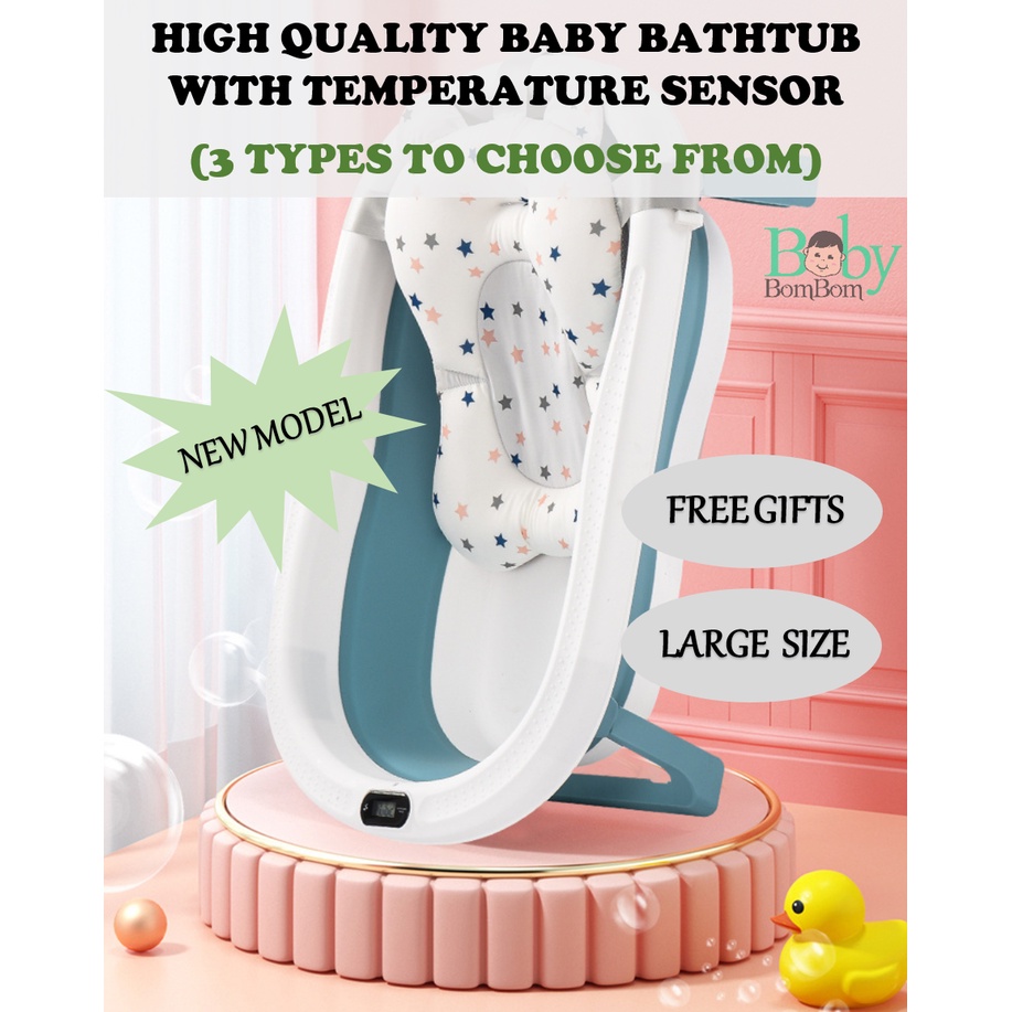 Baby Foldable Bathtub Bath Tub with Temperature Sensor Shopee Singapore