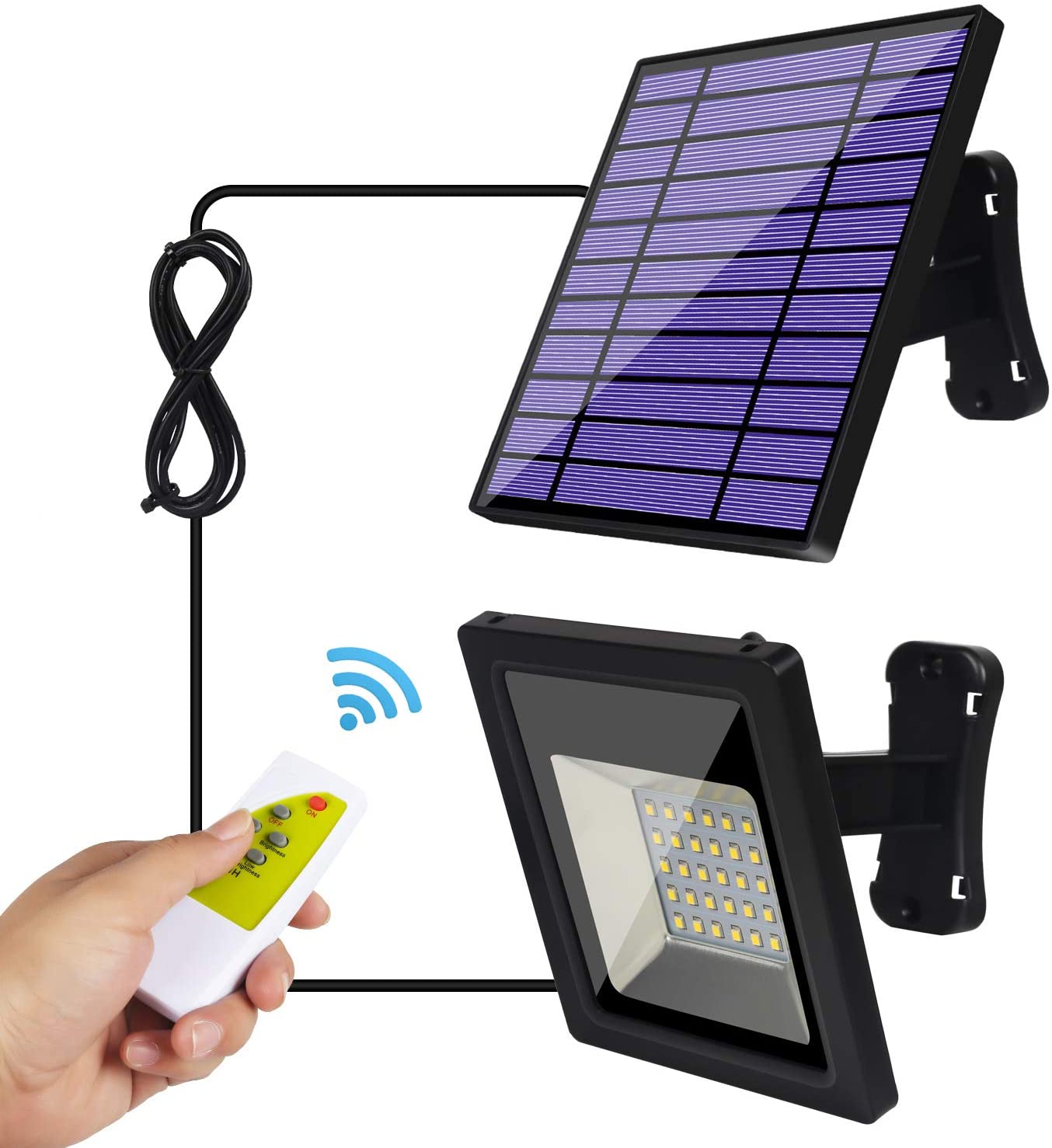 Solar Light Outdoor Remote Control Flood Lights Security Pendant Light