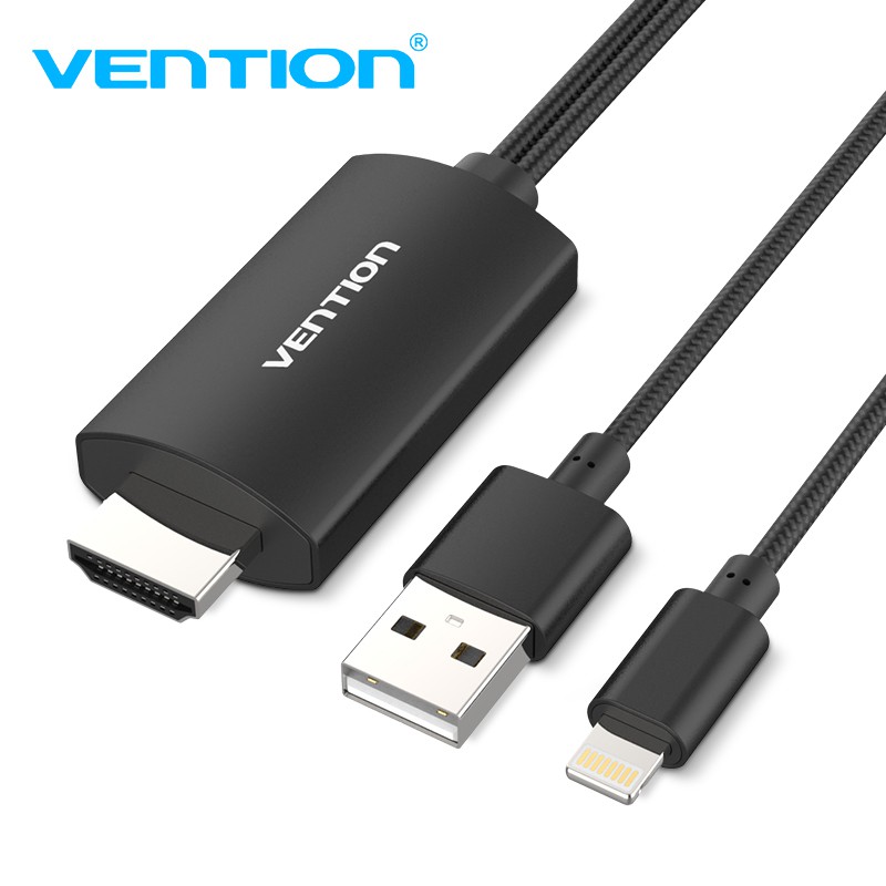 Vention Lightning to HDMI Adapter Cable with USB Power for