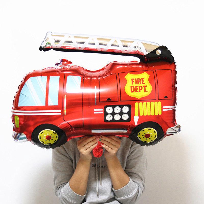 DIY Cartoon Car Balloons Fire Truck Car Train Foil Balloon Ambulance