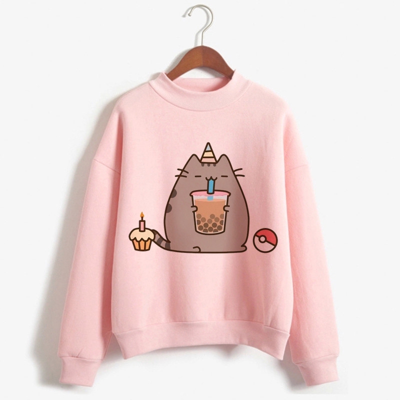 pusheen female Hoodies Fitness Clothes sweater Cotton Hoodie women