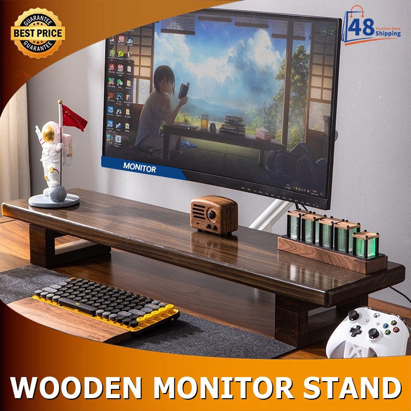 Wooden Monitor Riser Ergonomic Stand Laptop Stand Desk Organizer