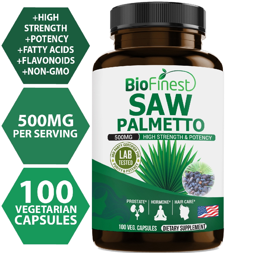 Biofinest Saw Palmetto Extract 500mg Hair Loss Control Growth DHT