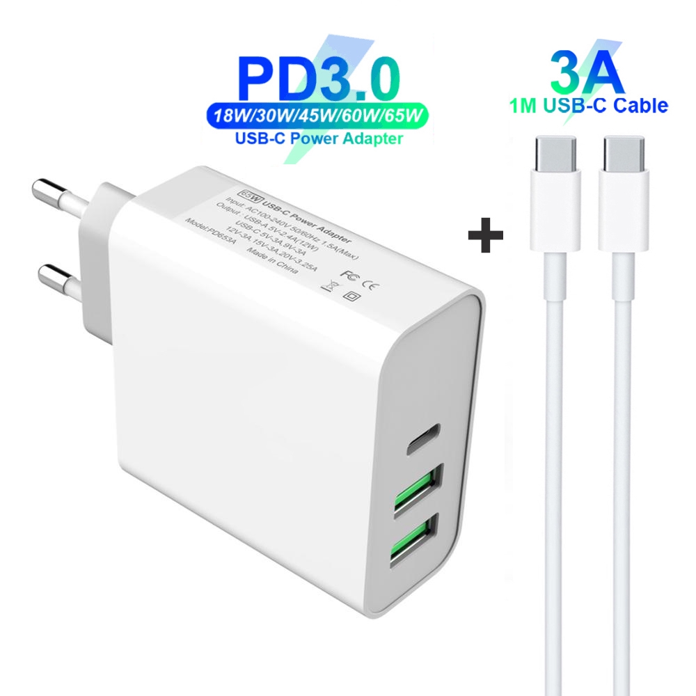 PD Power Adapter 30W 45W 65W 87W Type C Fast Charger for