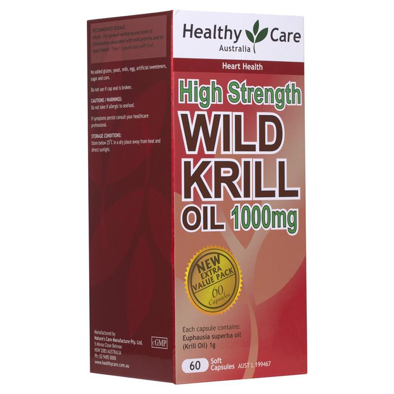 Healthy Care Wild Krill Oil 1000mg 60 Soft Capsules Shopee Singapore