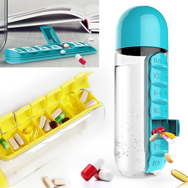 7 Days Portable Pill Tablet Cutter Splitter Divide Storage Case