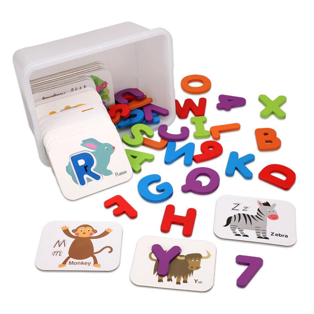 Educational 1 Set Letter Number Flash Cards Literacy Game Puzzle