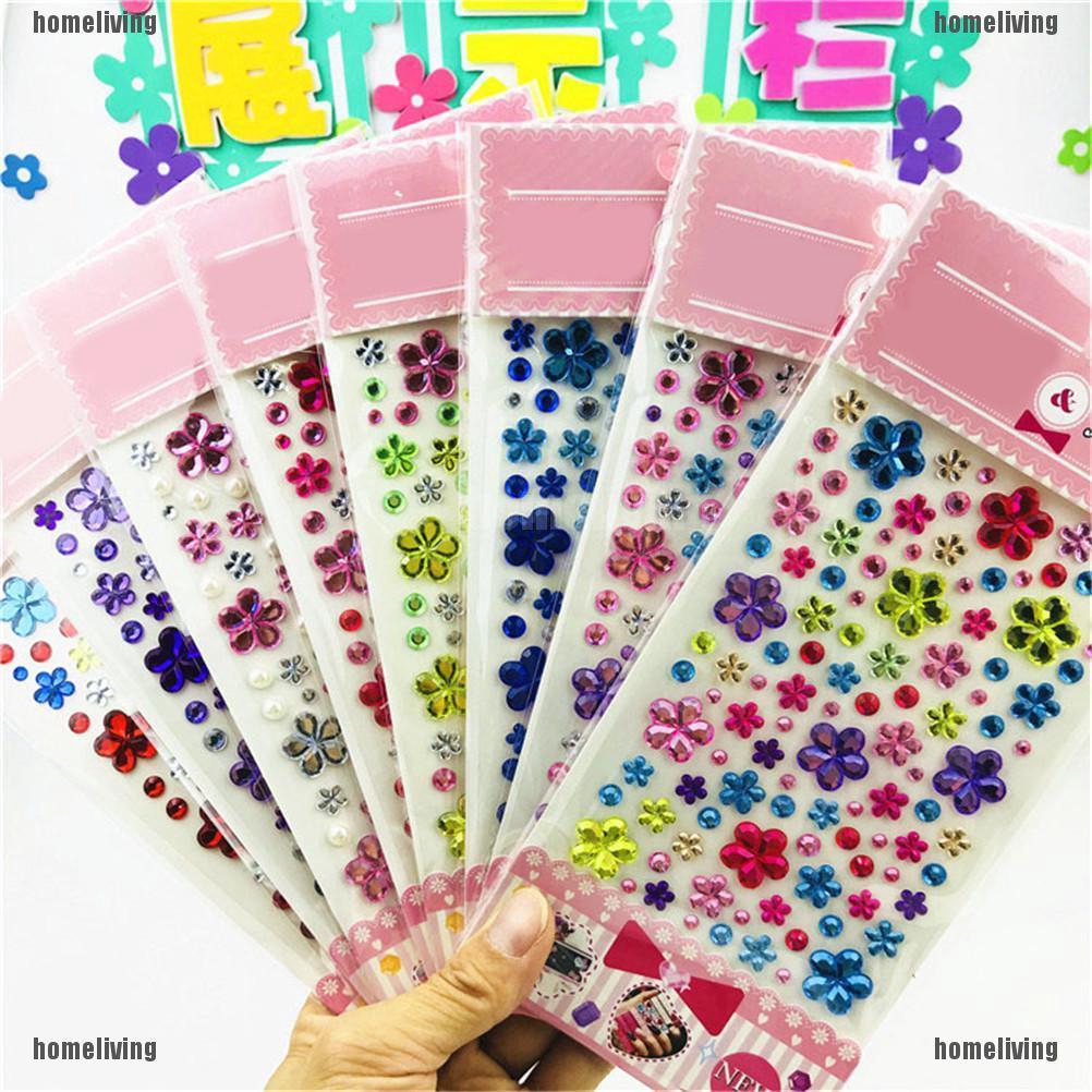 Scrapbooking & Paper Crafts Self Adhesive Glitter Flower Crystal Gems Jewel Diamond Sticker
