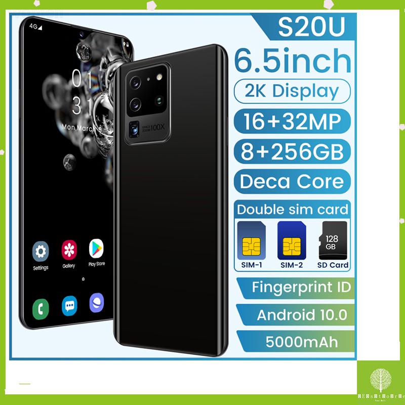 S20U 8GB + 256GB 6.5 Smart Phones Android 10.0 Handphone 4G 5000 mAh