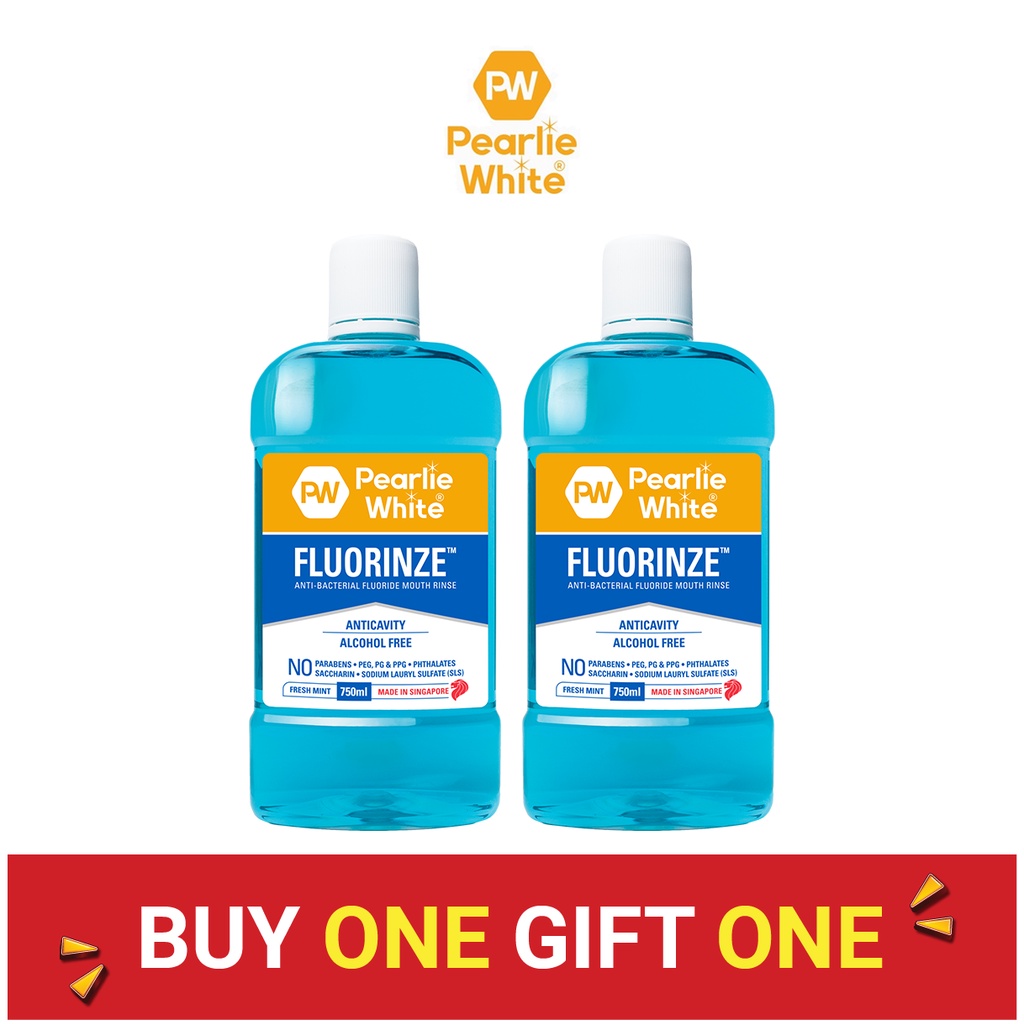 [Bundle of 2] Pearlie White Fluorinze Antibacterial Fluoride Mouth