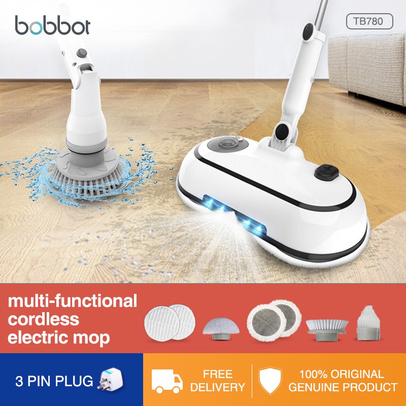Bobbot Multifunctional Cordless Spin Electric Spray mop Polish Wax