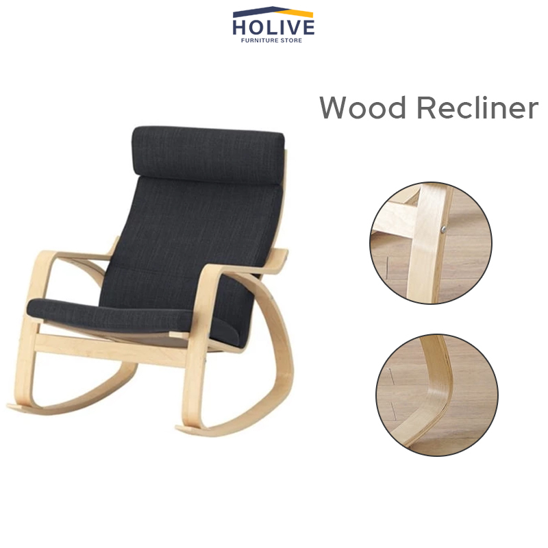 Ikea Pello Home Solid Wood Recliner Lounge Pelo Single Sofa Armchair