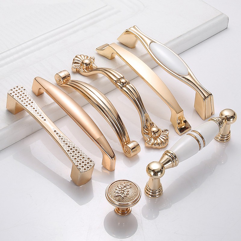 Gold Handles Wardrobe Drawer Pulls Kitchen Knobs Shopee Singapore