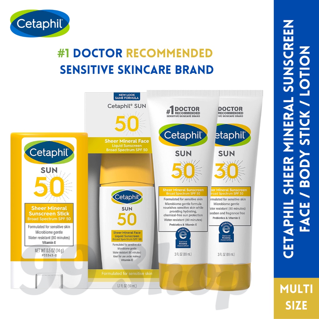 CETAPHIL Sheer Mineral Sunscreen Lotion for Face & Body Sensitive Skin