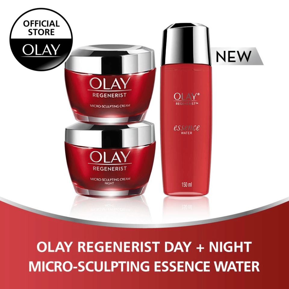 Olay Regenerist Day & Night + MicroSculpting Essence Water Shopee