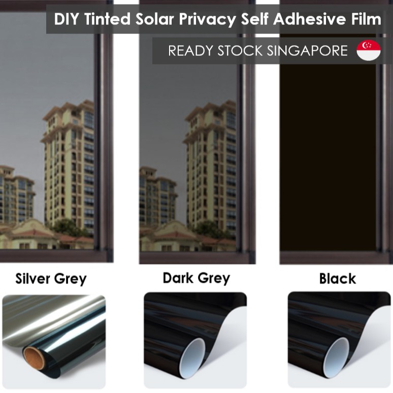 *READY STOCK 🇸🇬* Solar Tinted Privacy AntiUV Adhesive Window Film Home