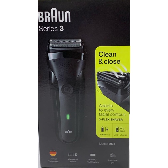 Braun electric shaver S3 300s rechargeable electric shaver with one year warranty by braun