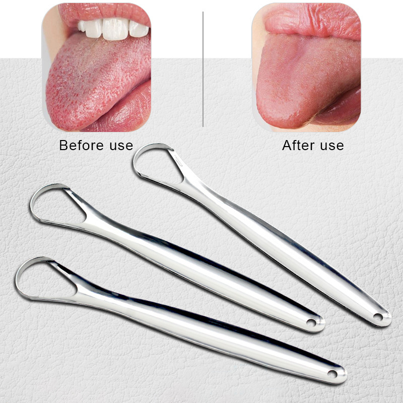 Stainless steel tongue scraper tongue coating cleaner tongue scraping