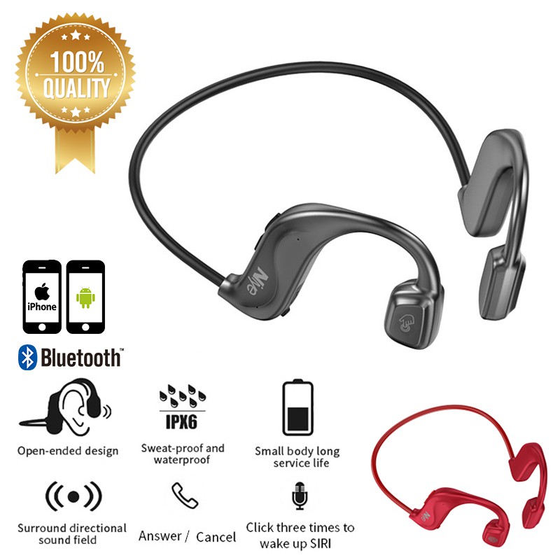 Bone Conduction Headphones Bluetooth 5.0 Wireless Not InEar Headset