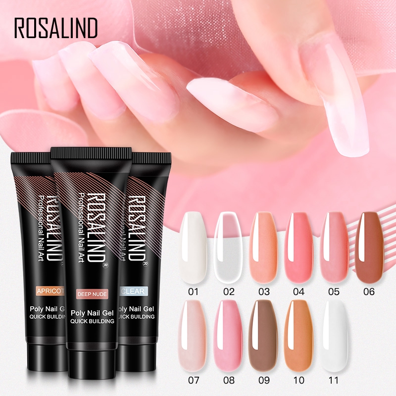 ROSALIND 15ml Poly Nail Gel for Nail Extension Crystal Builder UV LED