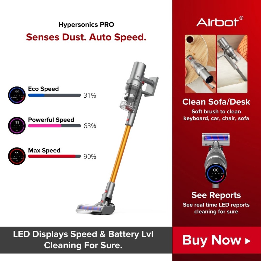 Airbot Hypersonics PRO 27,000Pa Smart Handheld Cordless Vacuum Cleaner