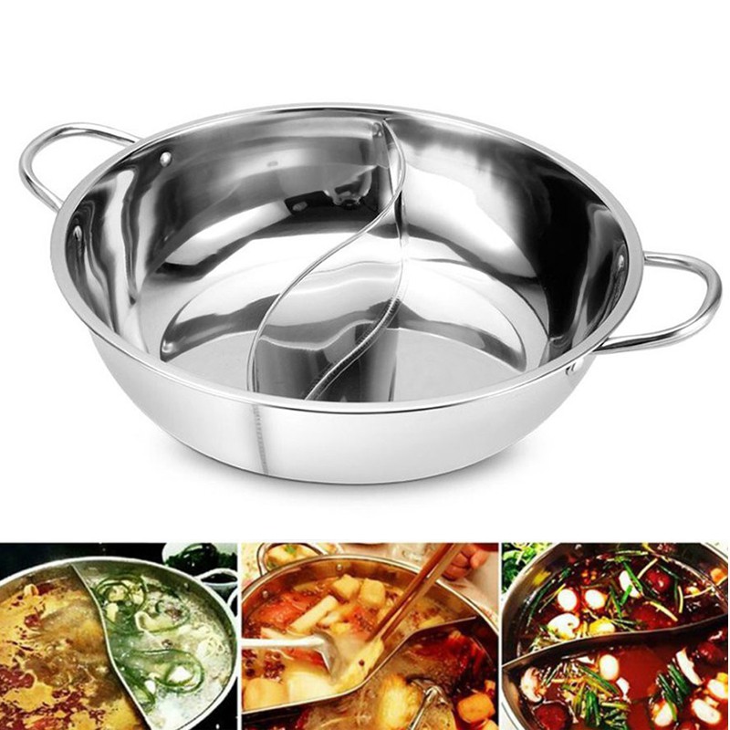 2 Sides Cooking Pot Steamboat Yuan Yang Hotpot Stainless Steel Periuk