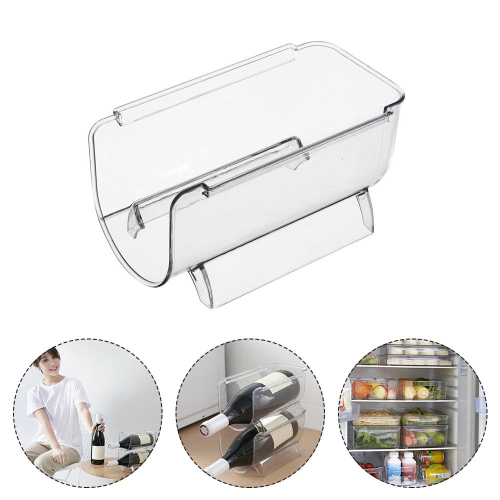 Refrigerator Organizer Kitchen Bottle Storage Rack Stackable Wine