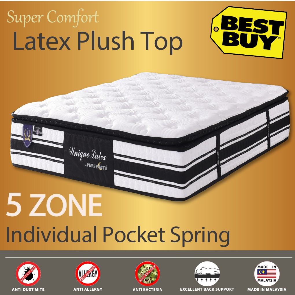 Premium Unique Latex 12inch 5 Zone Individually Pocketed Spring
