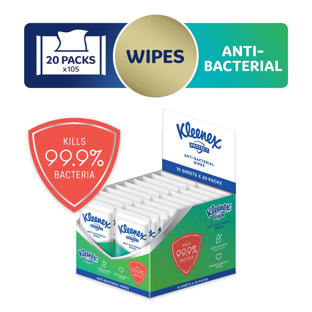Kleenex Protect AntiBacterial Wipes 10sx20 Shopee Singapore