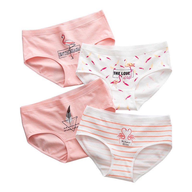 New Korean cute fashion cotton midrise women's panties underwear