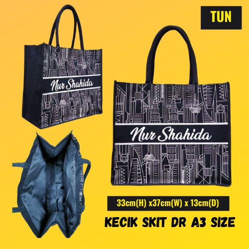 Ready Stock】 💥 FREE TWILLY! 💥 Canvas Bag With Name Jute Bag With Name