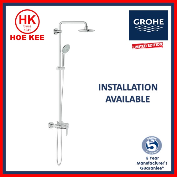 Grohe 27473000 Euphoria Shower System 180 With Single Lever Mixer