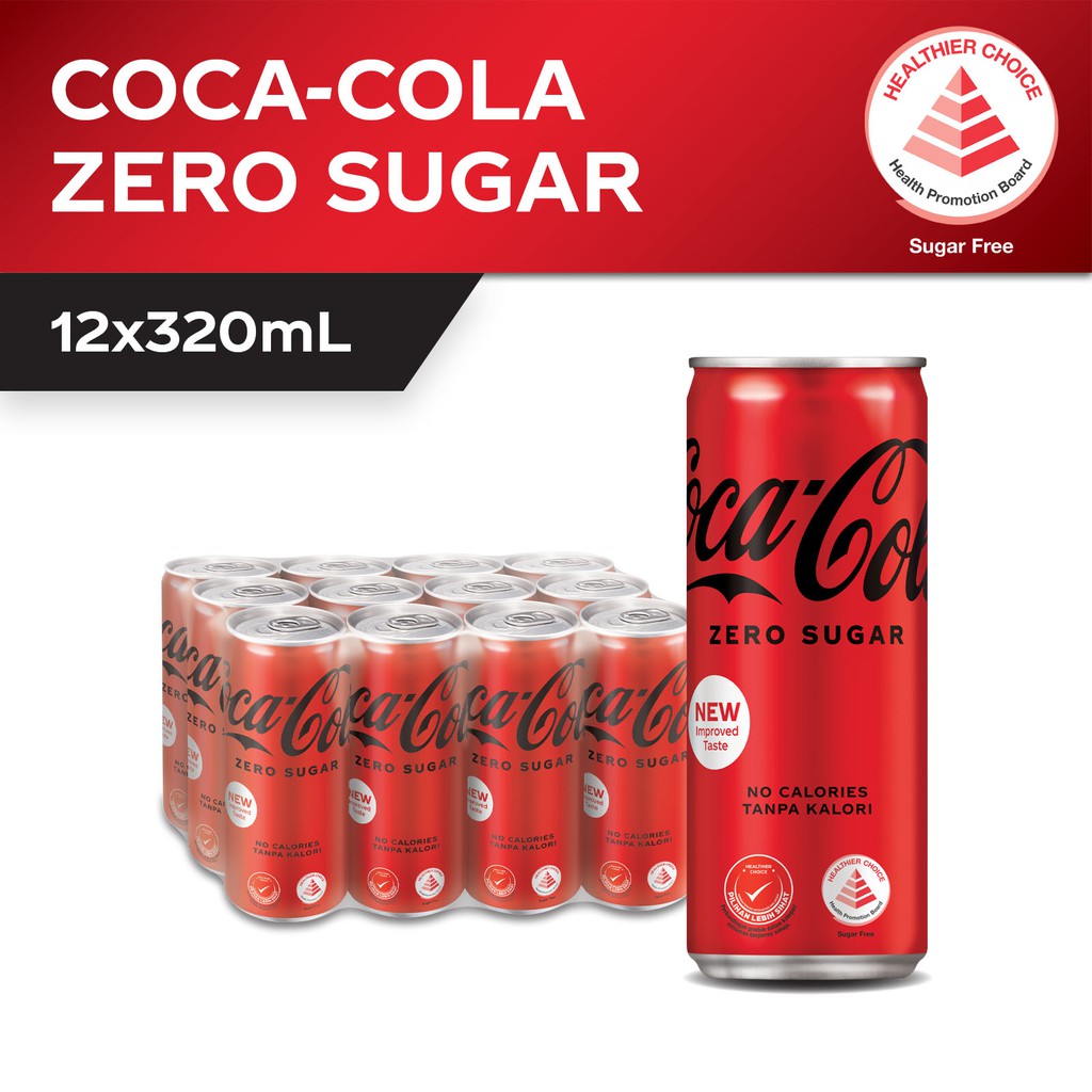 [Bundle of 12] CocaCola Zero (320ml) Coke Zero Case (Halal) [CNY