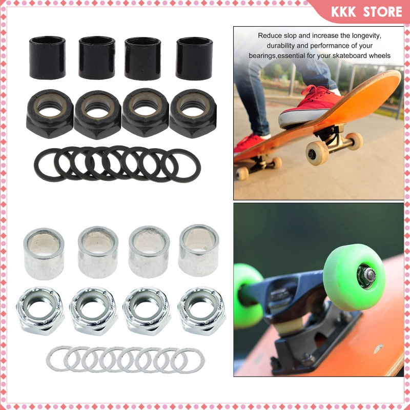 Skateboard Speed Washers, Bearing Spacers and Speed Washers with Nuts