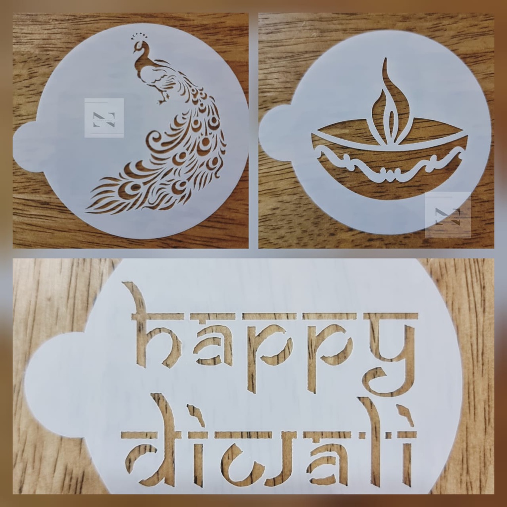 DEEPAVALI STENCIL / DIWALI STENCIL / PEACOCK STENCIL / FESTIVAL STENCIL