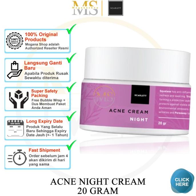 Scarlett SCARLET WHITENING ACNE NIGHT CREAM ACNE CREAM ACNE NIGHT CREAM