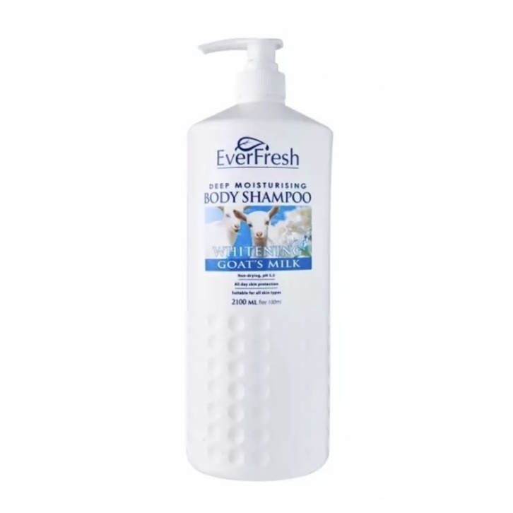 2.1L Everfresh Deep Moisturising Body wash shampoo Whitening Goats Milk