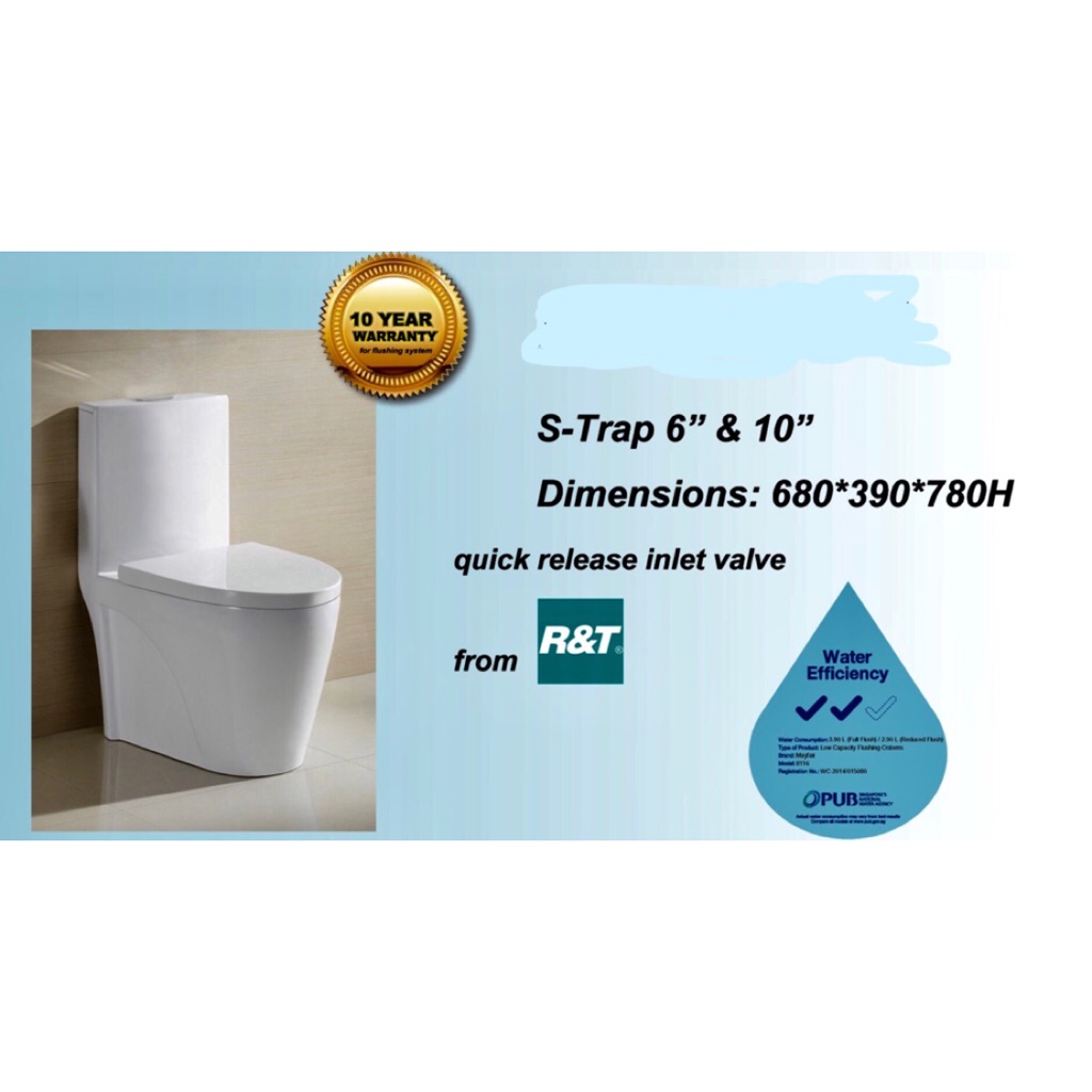 Tornado Flushing 1Piece Toilet Bowl Shopee Singapore