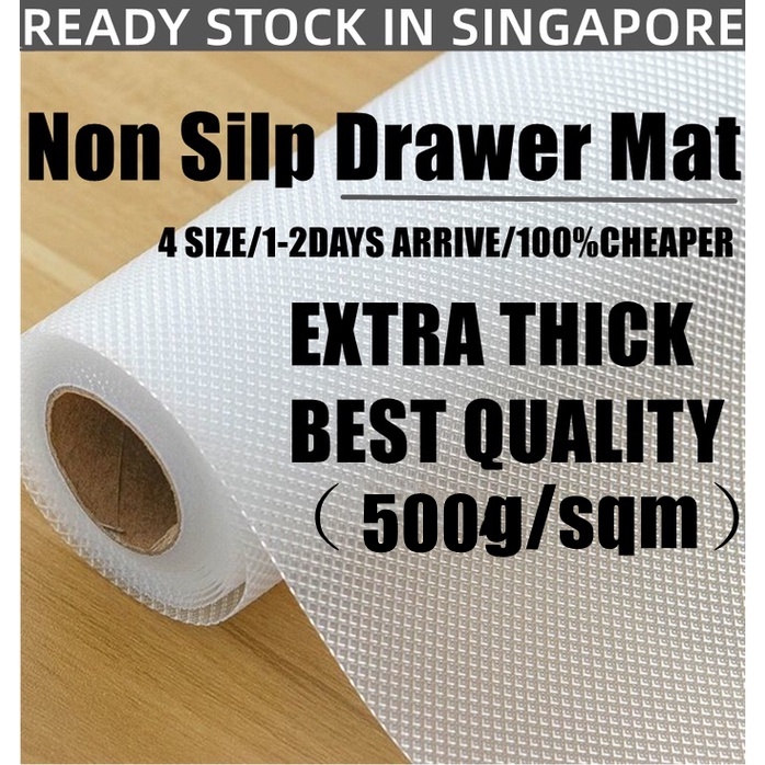 SG STOCK SUPER THICKER Non Slip Drawer Mat Plastic Shelf Liner