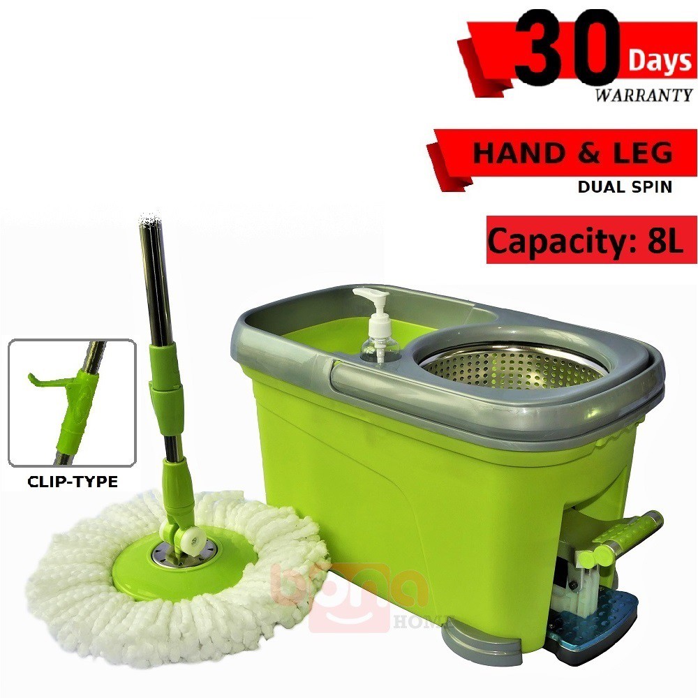 Easy Spin Mop Spinner Microfiber Mop Floor Mop Lantai 8.5L Magic Mop