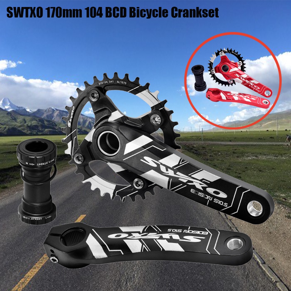 SWTXO Cranksets Mountain Bicycle Crankset 170mm Bike Crankset 104BCD