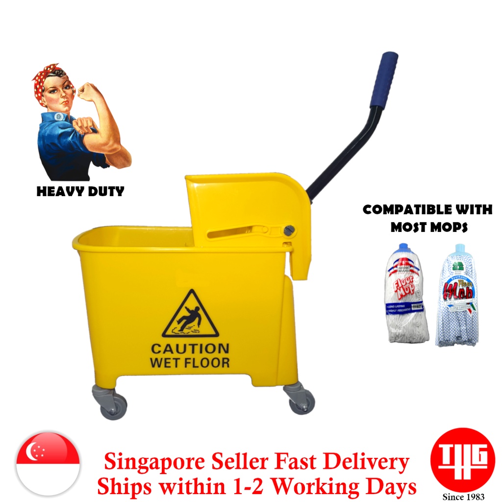 Mop Trolley Pail Bucket with Wringer for Home and Industrial Use 20