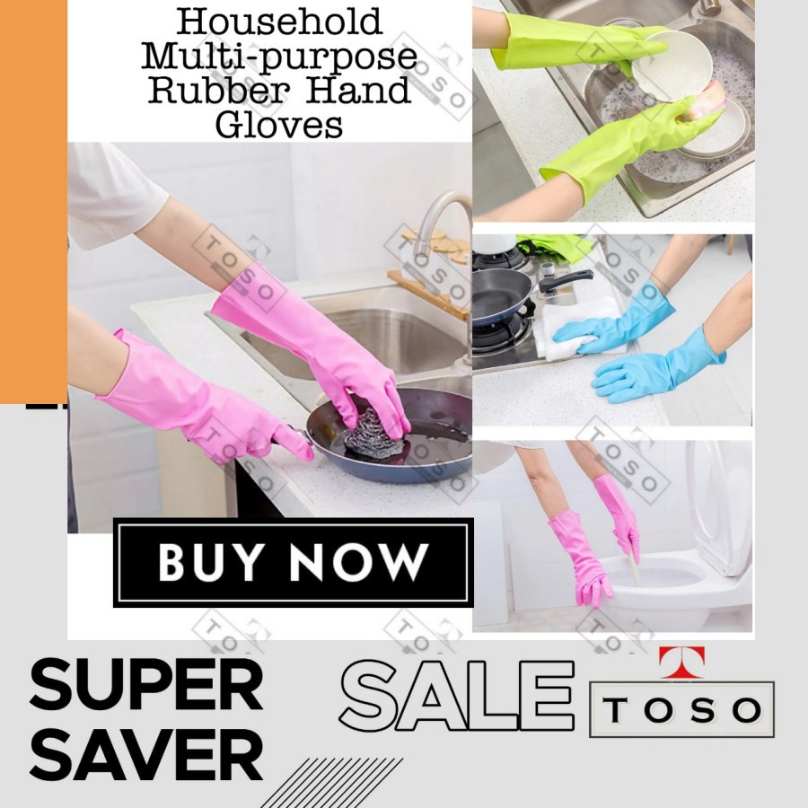 Waterproof RUBBER GLOVES Washing Plate RUBBER SAFETY GLOVES Shopee